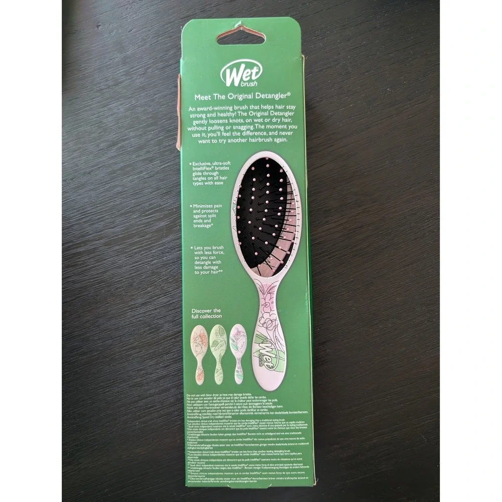 Wet Brush Original Detangler Limited Edition Pink Line Art Face Floral Hairbrush - Picture 4 of 7